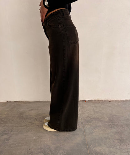 Jeans largo 5tasche TENSIONE IN art. KM494 colore marrone