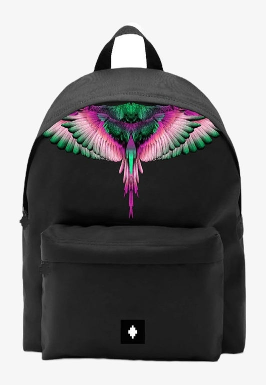 Zaino in nylon con stampa COUNTY OF MILAN art. COMAF250108 colore nero /fucsia