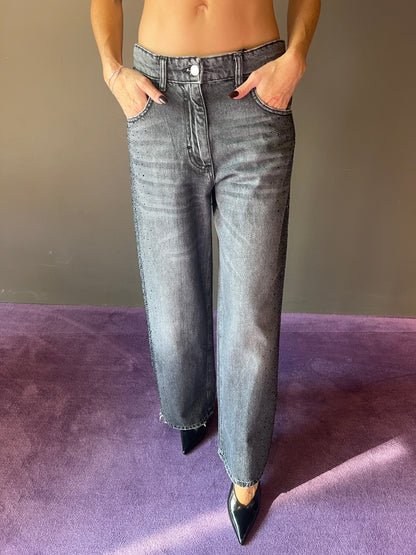 Jeans con lati brillantinati PHILIA LOFT art. G01V029 colore grigio