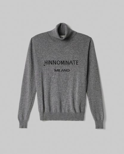 Maglione dolcevita con intarsio in cashmere HINNOMINATE art. HMABW02156 colore grigio