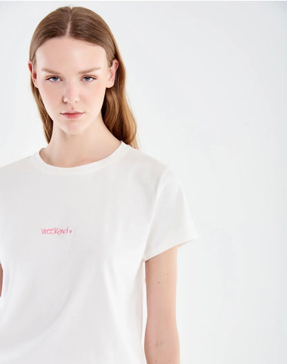 Tshirt "weekend" VICOLO art. RAB0489 colore bianco