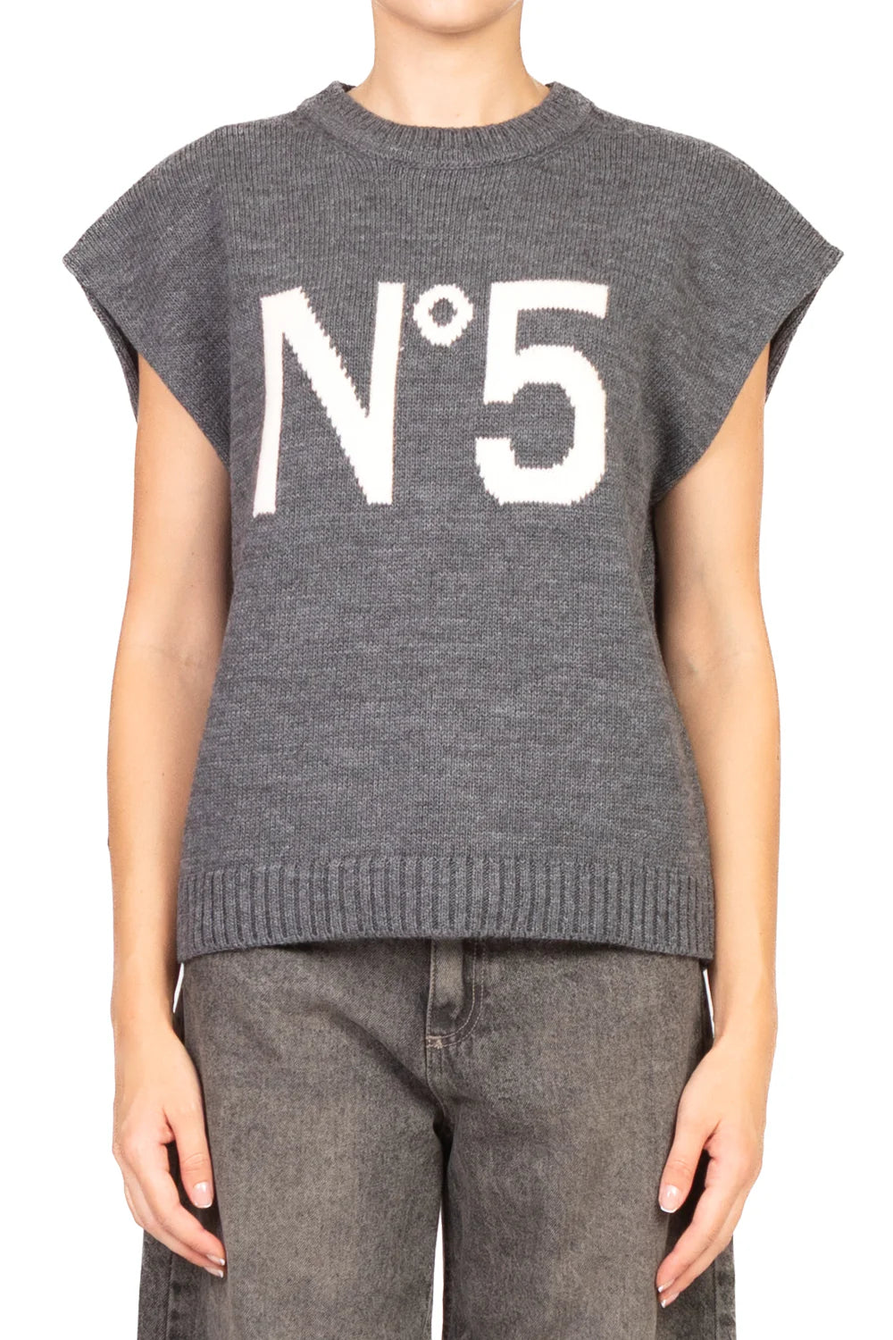 Gilet over con numero TENSIONE IN art. W5HMT10A400 colore grigio