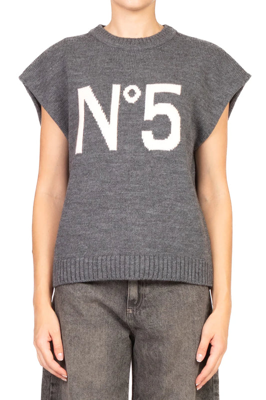 Gilet over con numero TENSIONE IN art. W5HMT10A400 colore grigio