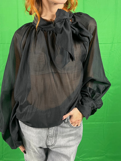 Camicia con fiocco modello over VICOLO art. TF0488 colore nero, bianco, marrone