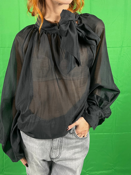 Camicia con fiocco modello over VICOLO art. TF0488 colore nero, bianco, marrone