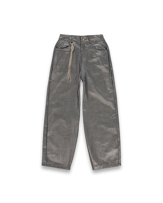 Jeans glitter modello largo con accessorio DISCLAIMER art. 25IDS55175 colore jeans