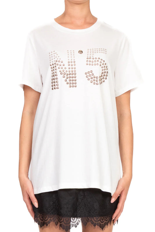 Tshirt con borchie TENSIONE IN art. 37593 colore bianco