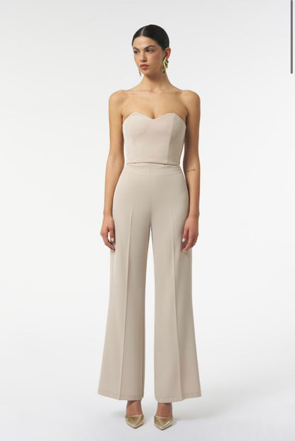 Pantalone a palazzo SILENCE art. SD2025P colore avorio e bianco