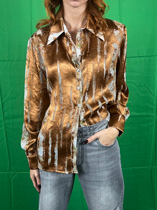Camicia con stampa WUSIDE art. 25620 colore nero e bronzo