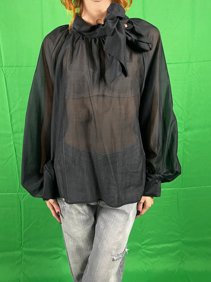 Camicia con fiocco modello over VICOLO art. TF0488 colore nero, bianco, marrone