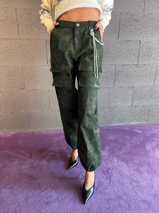Pantalone cargo mimetico DISCLAIMER art. 25IDS55300 colore verde