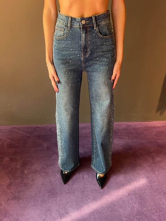Jeans con brillantini modello dritto DIXIE art. P945Y106X colore jeans