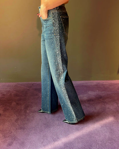 Jeans con brillantini modello dritto DIXIE art. P945Y106X colore jeans