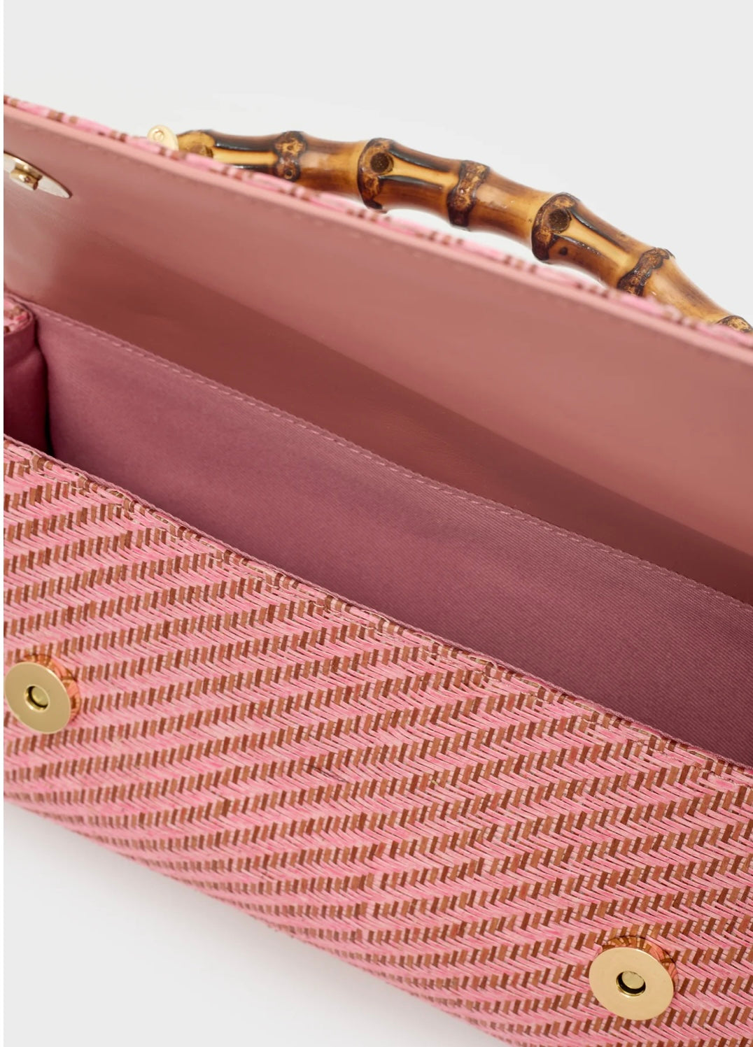 Borsa palma in paglia manico in bamboo NALI' art. GMBS0038 colore rosa