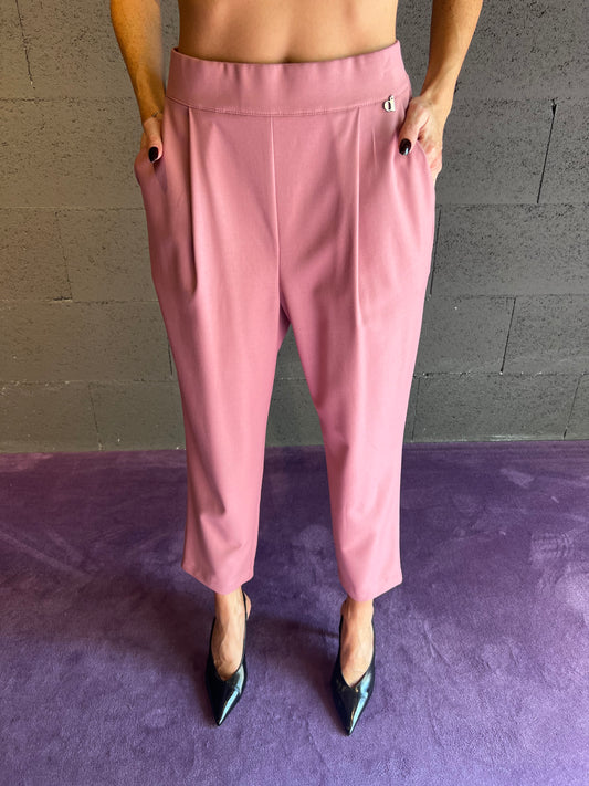 Pantalone con pences stretto sotto DIXIE art. PDDIKIIA colore rosa e nero
