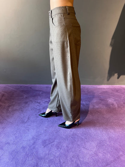 Pantalone con strass KONTATTO art. TT3006N colore moro, grigio