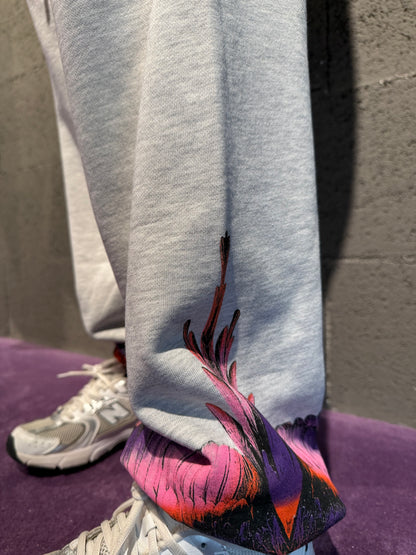Pantalone in felpa con stampa ed elastico sotto COUNTY OF MILAN art. 26ECM30107 colore nero e grigio