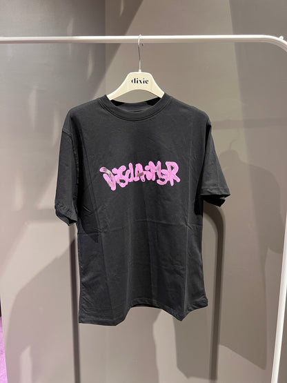 Tshirt manica corta in jersey con scritta logo avanti DISCLAIMER art. 25IDS55169 colore nero e panna