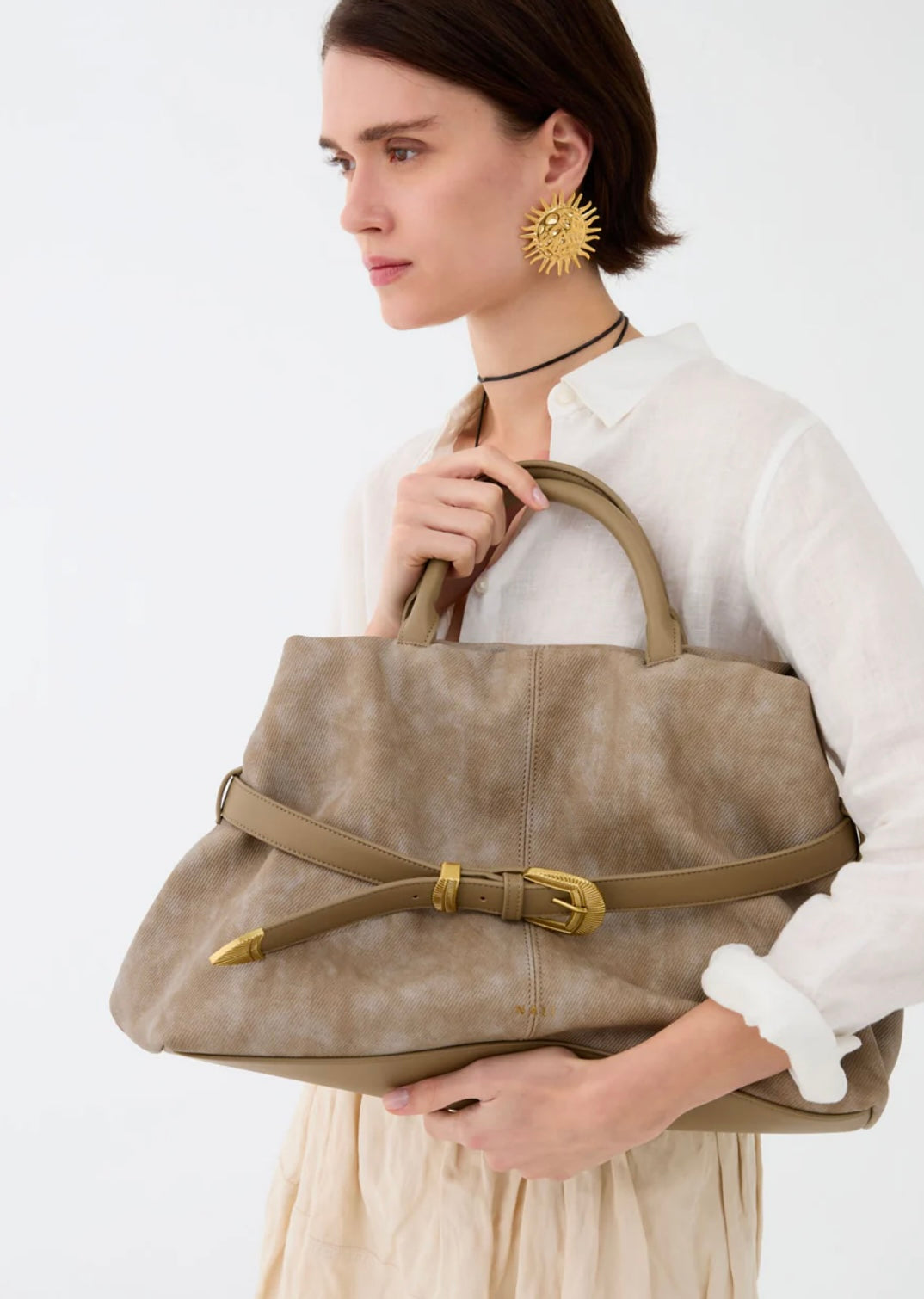 Borsa melissa a spalla + tracolla NALI' art. ARBS0035 colore marrone