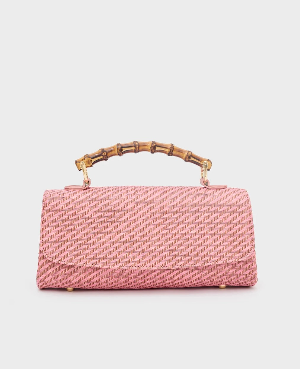 Borsa palma in paglia manico in bamboo NALI' art. GMBS0038 colore rosa