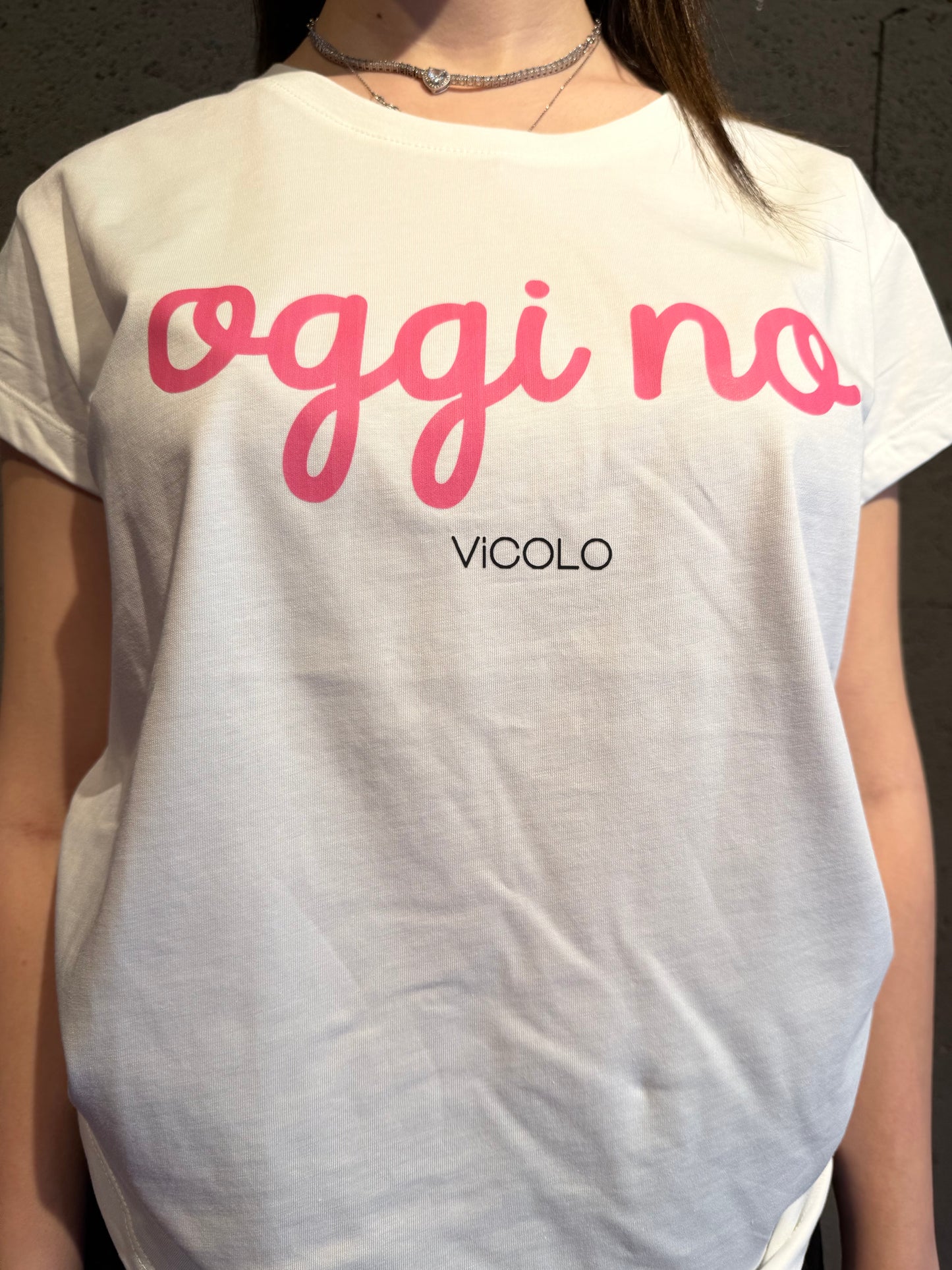 Tshirt "oggi no" VICOLO art. RAB0519 colore bianco