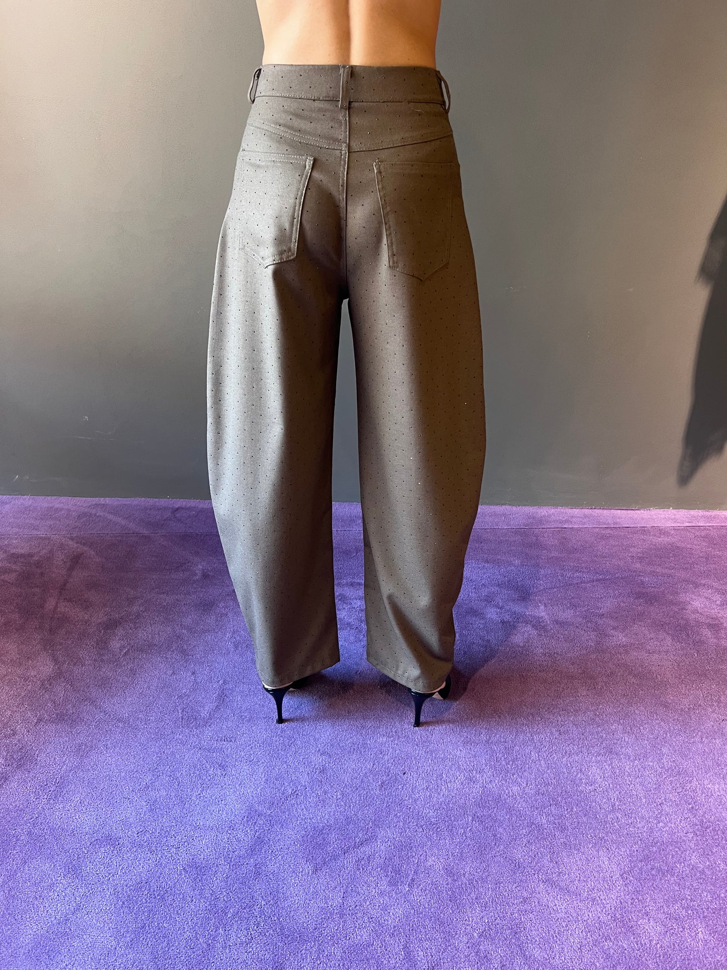 Pantalone con strass KONTATTO art. TT3006N colore moro, grigio