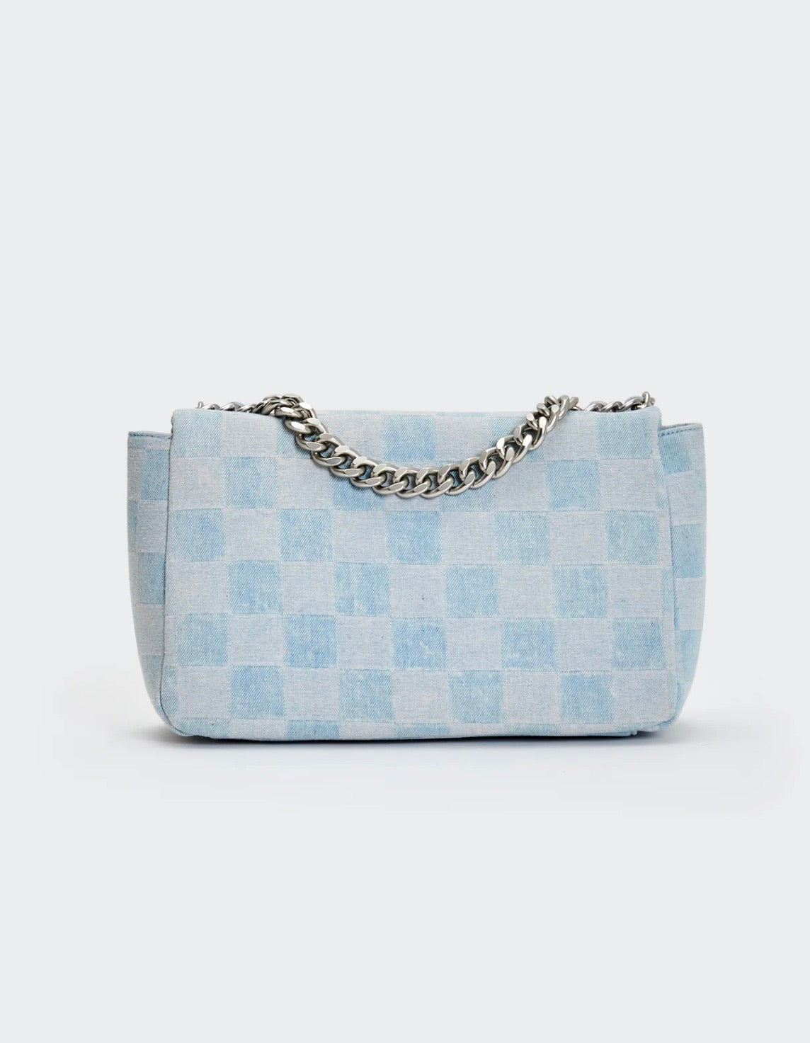 Borsa grande in jeans con manico e tracolla catena e jeans VICOLO art. XAB0016 colore celeste