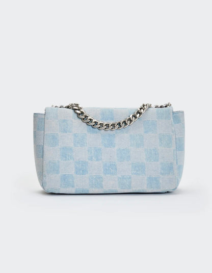 Borsa grande in jeans con manico e tracolla catena e jeans VICOLO art. XAB0016 colore celeste