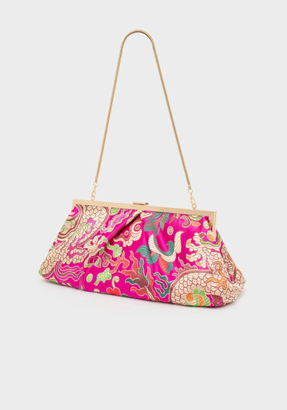 Pochette Ibiza stampa floreale con tracolla NALI' art. GMPC0051 colore fucsia