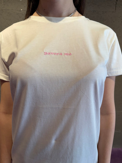 Tshirt "povera a me" VICOLO art. RAB0512 colore bianco