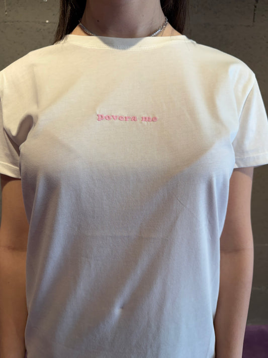 Tshirt "povera a me" VICOLO art. RAB0512 colore bianco