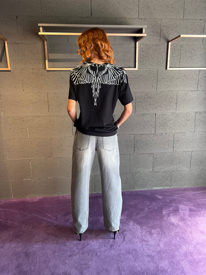 Tshirt in cotone regular con stampa logo iconico MARCELO BURLON art. 25ICM30066 colore nero e bianco