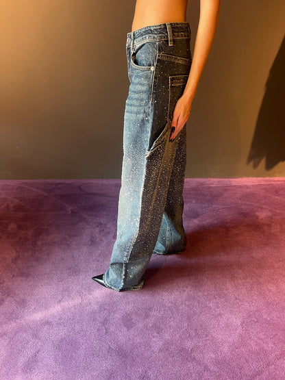 Jeans balloon con strass KONTATTO art. ZH110N colore jeans