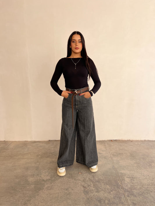 Jeans largo con cinta MOTEL art. AI24194 colore grigio