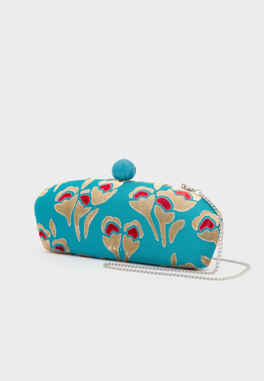 Clucth margot stampa florale in velluto NALI' art. LYPC0055 colore azzurro
