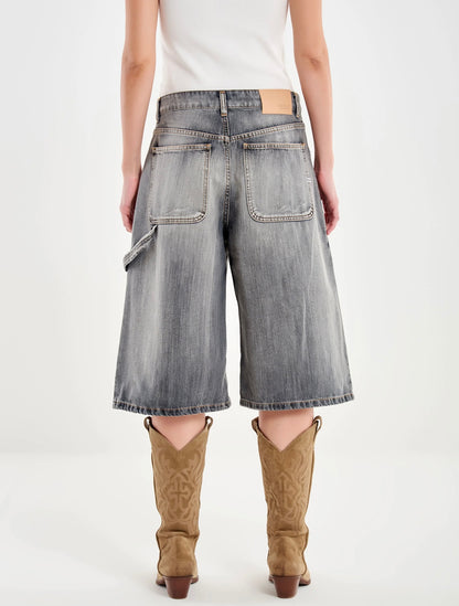 Bermudone in jeans con tasca grande VICOLO art. DF5248 colore grigio