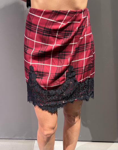 Gonna check con pizzo TENSIONE IN art. FW250056 colore rosso