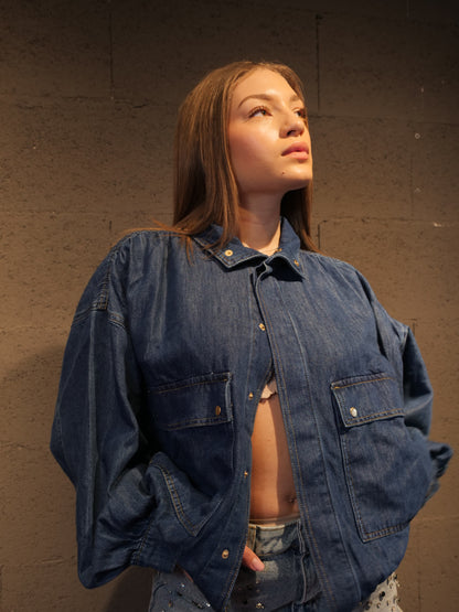 Bomber in jeans con tasconi BSB art. 217903 colore jeans