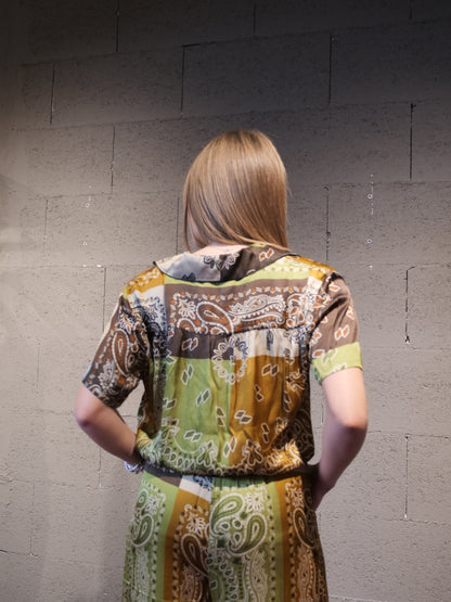 Camicia fantasia con nodo BSB art. 216027 colore marrone